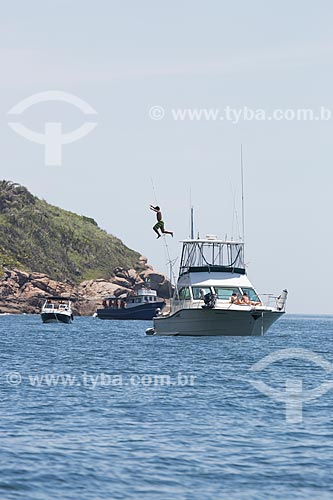  Subject: Motorboat with tourists - Natural Monument of Cagarras Island / Place: Rio de Janeiro city - Rio de Janeiro state (RJ) - Brazil / Date: 11/2013 