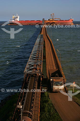  Shipment of ore Company Vale  in cargo ship at the Itaguai Port   - Itaguai city - Rio de Janeiro state (RJ) - Brazil