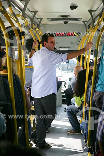  Mayor Eduardo Paes on the bus at the inauguration of Bus Rapid Transit  - Rio de Janeiro city - Rio de Janeiro state (RJ) - Brazil