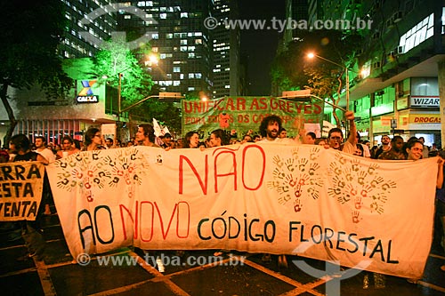  Protest march of Peoples Summit in Rio Branco Avenue  - Rio de Janeiro city - Rio de Janeiro state (RJ) - Brazil