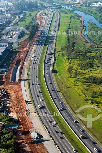  Subject: Aerial view of the construction of via marginal in Ayrton Senna Highway at the height of Guarulhos / Place: Guarulhos city - Sao Paulo state (SP) - Brazil / Date: 06/2013 