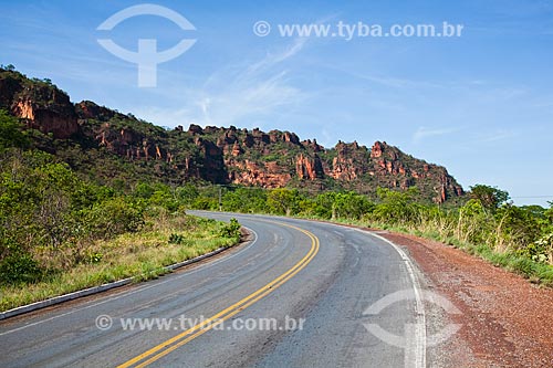  Subject: Landscape of Chapada dos Guimaraes in BR-251 Highway / Place: Chapada dos Guimaraes city - Mato Grosso state (MT) - Brazil / Date: 10/2013 