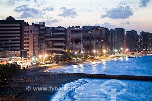  Subject: Night view of  waterfront Fortaleza city with the espigao of Iracema Beach / Place: Fortaleza city - Ceara state (CE) - Brazil / Date: 11/2013 