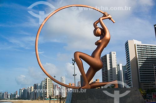  Subject: Iracema Guardian sculpture (1996) - Iracema Beach / Place: Fortaleza city - Ceara state (CE) - Brazil / Date: 11/2013 