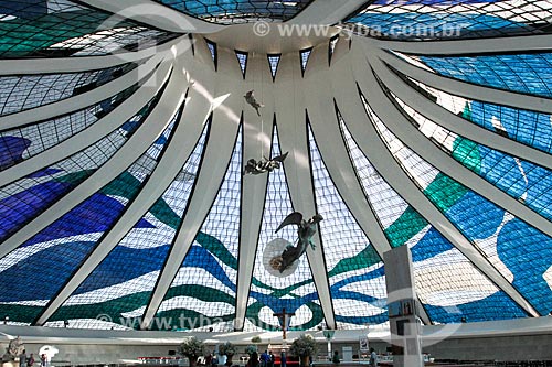  Subject: Inside of Metropolitan Cathedral of Nossa Senhora Aparecida (1958) - also known as Cathedral of Brasilia / Place: Brasilia city - Distrito Federal (Federal District) - Brazil / Date: 08/2013 