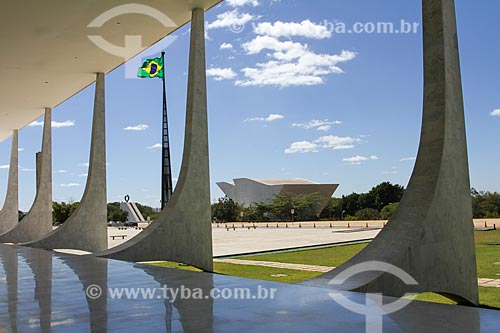  Subject: View of Pantheon of the Fatherland and Liberty Tancredo Neves from Federal Supreme Court - headquarters of the Judiciary / Place: Brasilia city - Distrito Federal (Federal District) - Brazil / Date: 08/2013 