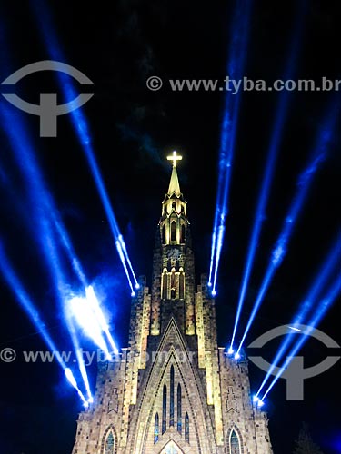  Subject: Light show - Nossa Senhora de Lourdes Church - also know as Catedral de Pedra (Cathedral of Stone) / Place: Canela city - Rio Grande do Sul state (RS) - Brazil / Date: 12/2013 