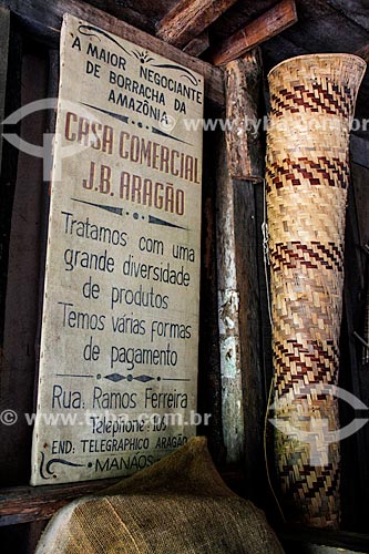  Poster inside of commercial shed - Vila Paraiso Rubber Plantation Museum (2000) - built especially for the movie 
