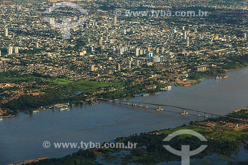  Subject: Aerial photo of Rondonia-Amazonas Bridge with the city in the background / Place: Porto Velho city - Rondonia state (RO) - Brazil / Date: 02/2014 