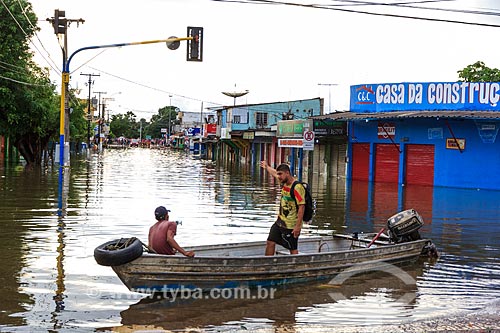  Subject: Street in the center of Porto Velho city flooded due to Madeira River / Place: Porto Velho city - Rondonia state (RO) - Brazil / Date: 02/2014 