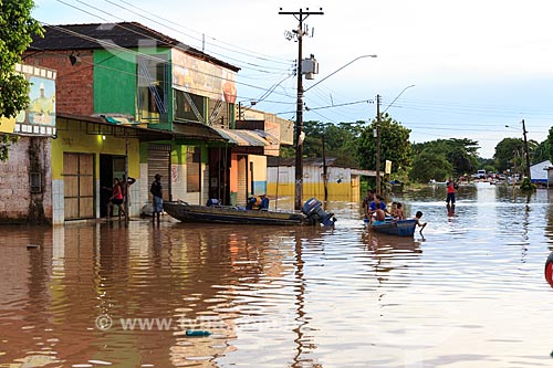  Subject: Street in the center of Porto Velho city flooded due to Madeira River / Place: Porto Velho city - Rondonia state (RO) - Brazil / Date: 02/2014 