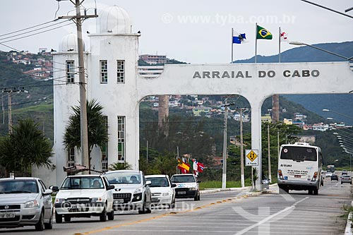  Subject: Portico of the Arraial do Cabo city - General Bruno Martins Avenue / Place: Arraial do Cabo city - Rio de Janeiro state (RJ) - Brazil / Date: 01/2014 