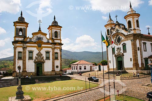  Subject: View of Sao Francisco de Assis Church on the left and Nossa Senhora do Carmo Church on the right / Place: Mariana city - Minas Gerais state (MG) - Brazil / Date: 12/2007 