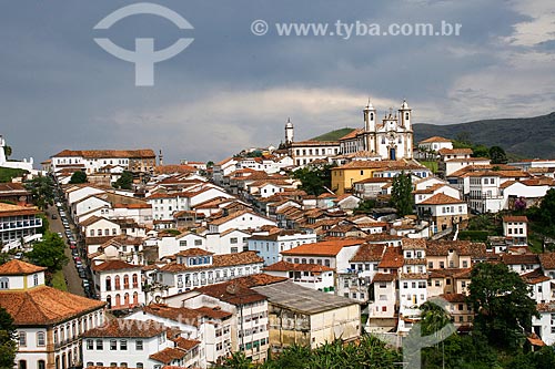  Subject: Panoramic view of Ouro Preto city with Nossa Senhora do Carmo Church in the background / Place: Ouro Preto city - Minas Gerais state (MG) - Brazil / Date: 12/2007 