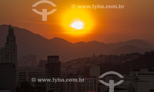  Subject: Sunset seen from the downtown / Place: City center neighborhood - Rio de Janeiro city - Rio de Janeiro state (RJ) - Brazil / Date: 02/2014 