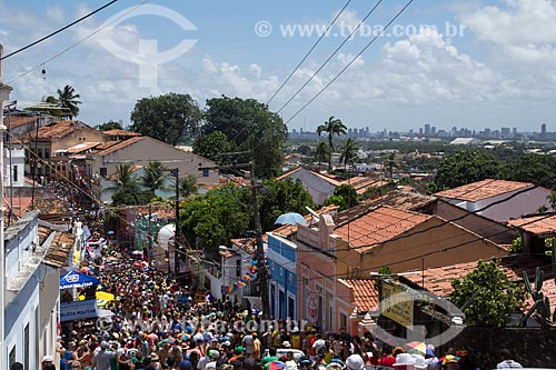  Subject: Street Carnival in Olinda with Recife in the background / Place: Olinda city - Pernambuco state (PE) - Brazil / Date: 03/2014 