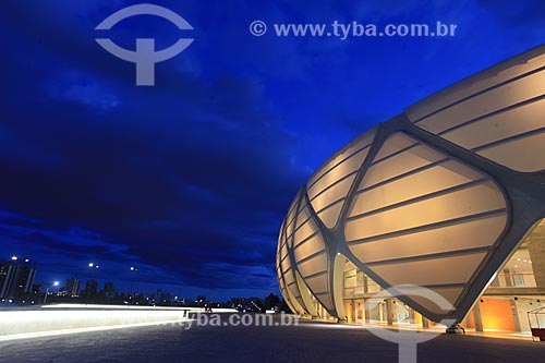  Subject: Illumination in facade of Arena Amazonia Vivaldo Lima (2014) / Place: Manaus city - Amazonas state (AM) - Brazil / Date: 03/2014 