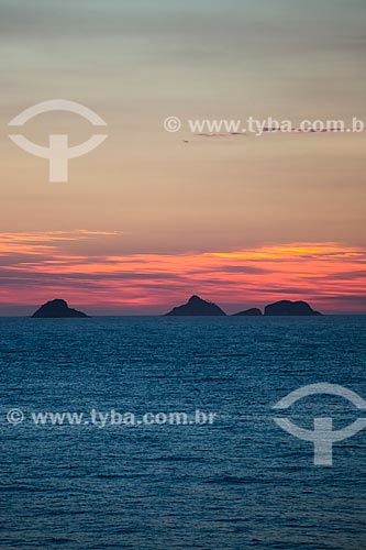  Subject: Sunset with Natural Monument of Cagarras Island in the background / Place: Ipanema neighborhood - Rio de Janeiro city - Rio de Janeiro state (RJ) - Brazil / Date: 01/2014 