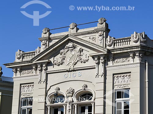  Subject: Detail of facade of Chamber of Industry, Commerce, Services and Agricultural of Paranhana Valley (1918) / Place: Taquara city - Rio Grande do Sul state (RS) - Brazil / Date: 12/2013 