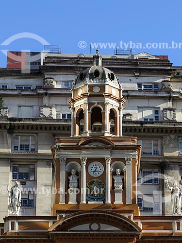  Subject: Detail of facade of Municipal Palace of Porto Alegre (1901) - statues that represent Justice, busts of Jose Bonifacio and Marechal Deodoro da Fonseca with the Republic Coat of Arms in the center and the Republic / Place: Porto Alegre city - 