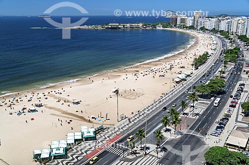  Subject: Copacabana Beach near to old Fort of Copacabana (1914-1987), current History Museum Army / Place: Copacabana neighborhood - Rio de Janeiro city - Rio de Janeiro state (RJ) - Brazil / Date: 03/2014 