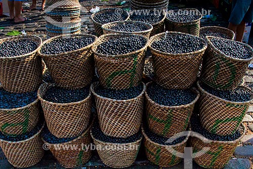  Subject: Baskets of acai - Ver-o-peso / Place: Belem city - Para state (PA) - Brazil / Date: 10/2012 