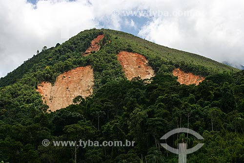  Landslides - Cuiaba Valley - detail of hill with slopes  - Petropolis city - Rio de Janeiro state (RJ) - Brazil