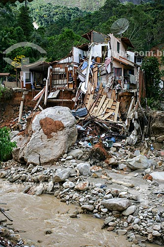  House destroyed by landslides caused by heavy rains  - Teresopolis city - Rio de Janeiro state (RJ) - Brazil