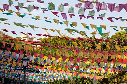  Subject: Street decorated with flags to June Festival / Place: Sao Luis city - Maranhao state (MA) - Brazil / Date: 06/2013 