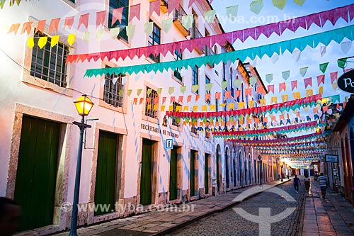  Subject: Street decorated with flags to June Festival / Place: Sao Luis city - Maranhao state (MA) - Brazil / Date: 06/2013 