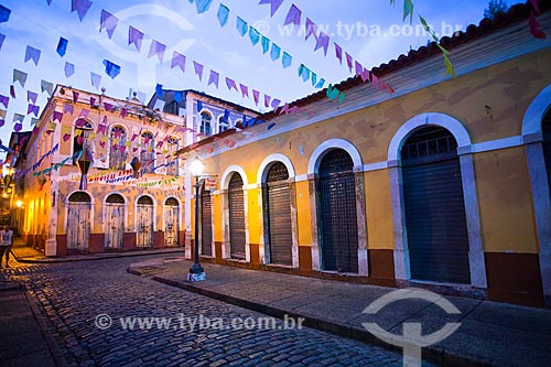  Subject: Street decorated with flags to June Festival / Place: Sao Luis city - Maranhao state (MA) - Brazil / Date: 06/2013 