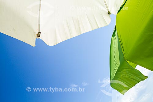  Subject: Beach umbrellas at Açores Beach / Place: Pantano do Sul neighborhood - Florianopolis city - Santa Catarina state (SC) - Brazil / Date: 02/2014 