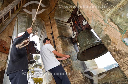  Subject: Men swinging bell Sao Francisco de Assis Church / Place: Sao Joao Del Rei city - Minas Gerais state (MG) - Brazil / Date: 06/2012 