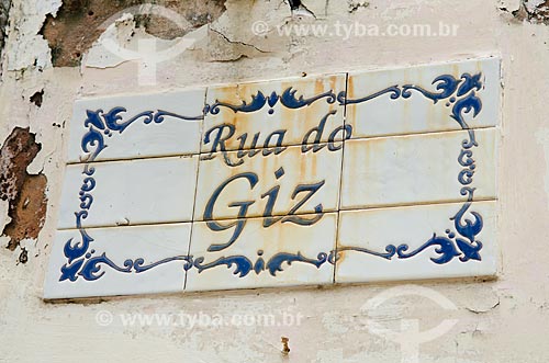  Subject: Portuguese tile of Giz Street in the historic center city / Place: Sao Luis city - Maranhao state (MA) - Brazil / Date: 07/2012 