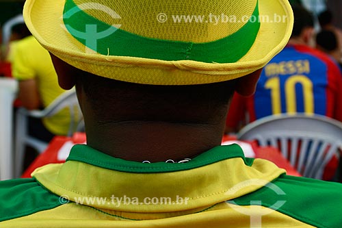  Subject: Man dressed in the brazilian colors / Place: Manaus city - Amazonas state (AM) - Brazil / Date: 06/2014 