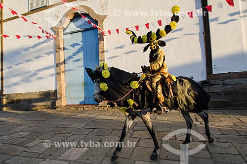  Subject: Mascarados in front of the Mother Church of Nossa Senhora do Rosario  / Place: Pirenopolis city - Goias state (GO) - Brazil / Date: 05/2012 