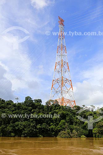  Subject: Transmission tower on the banks of the Amazonas River near to Almeirim city / Place: Almeirim city - Para state (PA) - Brazil / Date: 03/2014 