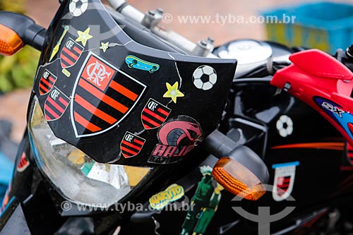  Subject: Motorcycle decorated with stickers / Place: Manaus city - Amazonas state (AM) - Brazil / Date: 04/2014 