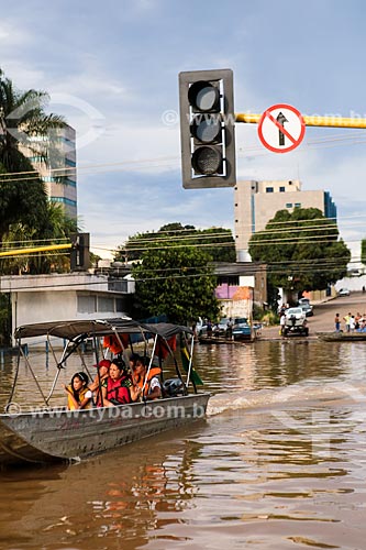  Subject: Street in the center of Porto Velho city flooded due to Madeira River / Place: Porto Velho city - Rondonia state (RO) - Brazil / Date: 04/2014 