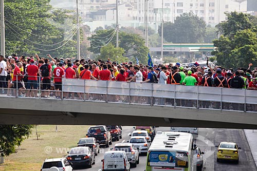  Subject: Soccer fans of Chile arriving of subway - Maracana Subway Station - coming to the match between Spain x Chile / Place: Maracana neighborhood - Rio de Janeiro city - Rio de Janeiro state (RJ) - Brazil / Date: 06/2014 