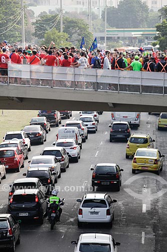  Subject: Soccer fans of Chile arriving of subway - Maracana Subway Station - coming to the match between Spain x Chile / Place: Maracana neighborhood - Rio de Janeiro city - Rio de Janeiro state (RJ) - Brazil / Date: 06/2014 