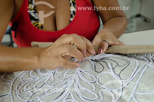  Subject: Woman working on making an Irish lace / Place: Laranjeiras city - Sergipe state (SE) - Brazil / Date: 08/2013 