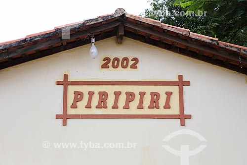  Subject: Facade of Piripiri Train Station (1935) - detail for the year of 2002 / Place: Piripiri city - Piaui state (PI) - Brazil / Date: 03/2014 