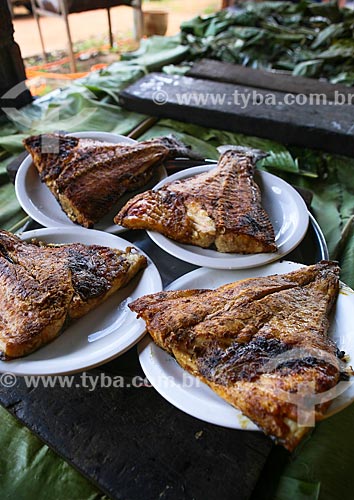  Subject: Tambaqui roast - banana leaf / Place: Porto Velho city - Rondonia state (RO) - Brazil / Date: 06/2014 