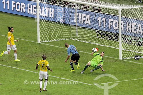  Subject: Defense by Ospina goalkeeper during the match between Colombia x Uruguay by World Cup of Brazil / Place: Maracana neighborhood - Rio de Janeiro city - Rio de Janeiro state (RJ) - Brazil / Date: 06/2014 