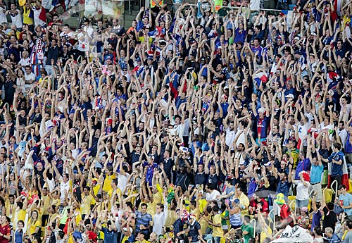  Subject: Audience wave during the match between Ecuador x France by World Cup of Brazil / Place: Maracana neighborhood - Rio de Janeiro city - Rio de Janeiro state (RJ) - Brazil / Date: 06/2014 