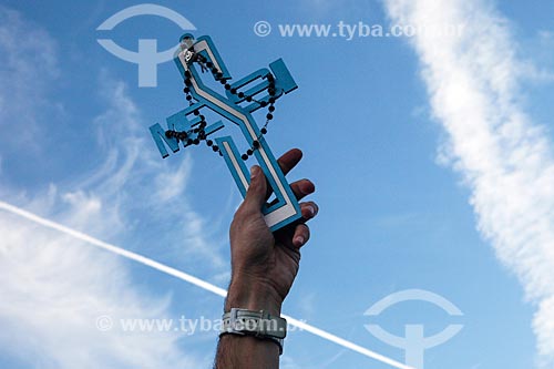  Subject: Crucifix formed by Messi name - FIFA Fan Fest during the match between Brazil x Germany / Place: Copacabana neighborhood - Rio de Janeiro city - Rio de Janeiro state (RJ) - Brazil / Date: 07/2014 