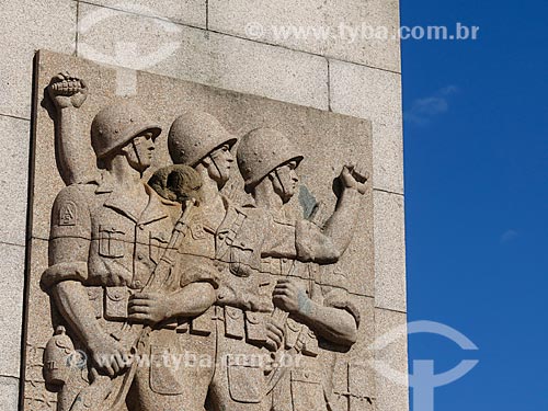  Subject: Detail of the Monument to the Expeditionary (1953) / Place: Porto Alegre city - Rio Grande do Sul state (RS) - Brazil / Date: 04/2014 