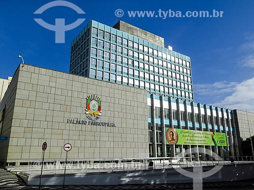  Subject: Facade of Farroupilha Palace (1967) - headquarters of Legislative Assembly of the State of Rio Grande do Sul (1967) / Place: Porto Alegre city - Rio Grande do Sul state (RS) - Brazil / Date: 05/2014 