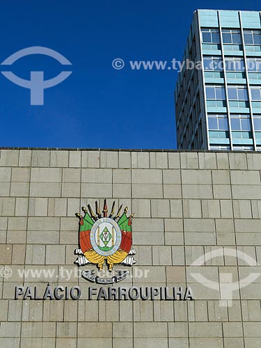  Subject: Facade of Farroupilha Palace (1967) - headquarters of Legislative Assembly of the State of Rio Grande do Sul (1967) / Place: Porto Alegre city - Rio Grande do Sul state (RS) - Brazil / Date: 05/2014 